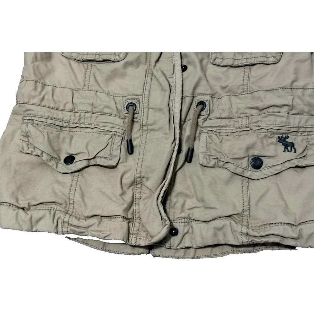 ABERCROMBIE‎ KIDS XL Girls Tan Khaki Jacket Coat Full Zipper Pockets